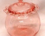 Lace Edge Pink Depression Biscuit Cookie Jar Glass Colony 1930s Art Deco... - $138.59