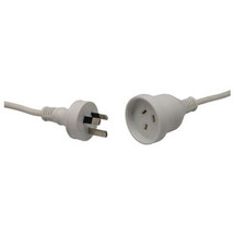 Jaycar Mains Extension Cable with Flange 240V 10A (2m) - White - $34.96