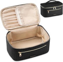 Makeup Bag Portable Cosmetic Bag Large Capacity Travel Cosmetic Bag PU Leather W - £26.07 GBP