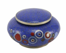 Blue Cloisonne Keepsake Funeral Cremation Urn for Ashes, 5 Cubic Inches - £104.57 GBP