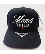 Mama Tried Embroidered Trucker Curved Bill Mesh Snapback  Cap Hat Black - £22.28 GBP