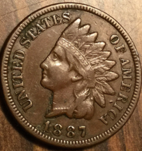 1887 USA INDIAN HEAD SMALL CENT PENNY COIN - £22.70 GBP