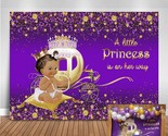 Purple Girl Baby Shower Backdrop Princess Baby Shower Little Princess Gi... - $33.99
