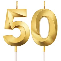 50Th Birthday Candles Cake Numeral Candles Happy Birthday Cake Topper  - £10.09 GBP