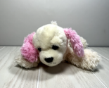 Aurora Flopsie 10&quot; cream plush cocker spaniel puppy dog pink ears - $10.39