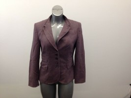 Gerry Weber Women’s Herringbone Pattern Blazer Medium Purple 5 Button Up - £7.44 GBP