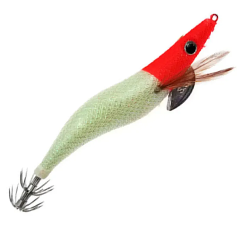 1Pcs Wood Shrimp Fishing Lure 2.5# 3.0# 3.5# Lead Sinker Squid 3D Eyes Luminous  - £45.21 GBP