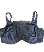 Vintage Bali #3356 Black Lace Overlay Hidden Wire Retro Satin Shiny Bra ... - €32,97 EUR