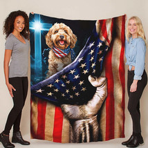 Cute Cockapoo Dog Patriotic Flag USA Blanket Christmas Gift For Pet Dogs Lover - $59.35+