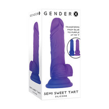 Gender X Semi Sweet Tart Color-Changing 5.5 in. Realistic Silicone Dildo With Ba - £36.02 GBP