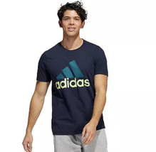 Men&#39;s adidas Badge of Sport Graphic Tee Size Large Legend Ink Teal T-Shirt - £16.23 GBP