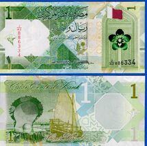 2022 Qatar 1 Riyal BanknotePearl Oyster Boat UNC - €2,42 EUR