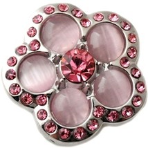 Pink Cats Eye Flower Snap Charm - £2.32 GBP