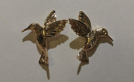 New 14k Yellow Gold Humming Bird Earrings, Bird Earrings - £101.93 GBP