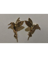 New 14k Yellow Gold Humming Bird Earrings, Bird Earrings - £103.91 GBP