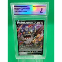 Galarian Perrserker V 129/196 Lost Origin Pokémon Card CC&amp;G 9 Mint - $32.66