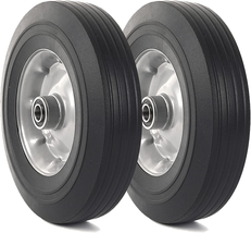 (2-Pack) 10&#39;&#39;X2.5&#39;&#39; Flat Free Solid Rubber Replacement Tires - Flat-Free... - $42.10