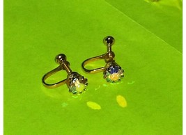 Vintage Aurora Borealis Screw On Earrings - $14.97