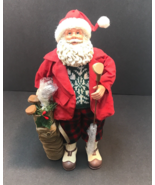 Saint Nick Santa Clause Playing Golf Figurine with Golf Clubs Doll Holid... - $24.74