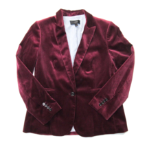 NWT J.Crew Petite Parke Blazer in Cabernet Wine Cotton Velvet Jacket 12P - £116.16 GBP