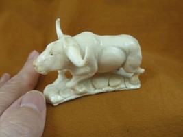 (bull-3) walking Bull of shed ANTLER figurine Bali detailed carving bull... - $79.24