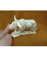 (bull-3) walking Bull of shed ANTLER figurine Bali detailed carving bull... - $79.24