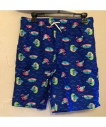 NEW Lands End Boys SZ XL Husky 14H-16H Electric Blue Funny Sharks Swim T... - $261.71 MXN