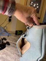 Ladies Montana West real leather purse in baby blue color image 14