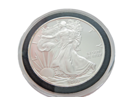 2009 DC Proof Overstrike 1oz Mint State Silver Eagle $1 Daniel Carr - £316.47 GBP