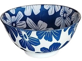 Four (4) ONEMORE ~ Navy &amp; White ~ 24 Oz. ~ Durable Ceramic Bowls ~ Stackable (5) - £33.82 GBP