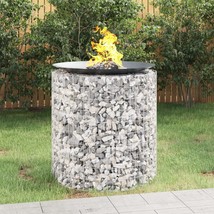 vidaXL Galvanized Iron Gabion Fire Pit - 39.4 Inch Large Outdoor Bonfire Hearth - $245.48 CAD