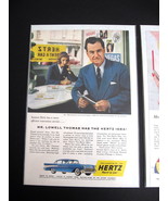 Vintage Hertz Rent-a-Car Color Advertisement - 1950&#39;s Hertz Rent-a-Car C... - $16.44 CAD