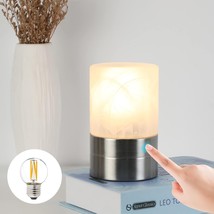 Touch Control Table lamp Mini Size 3 Way Dimmable Bedside Lamps with Ala... - $49.23