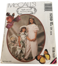 McCalls Sewing Pattern 5259 Girls Jumpsuit and Doll Clothes Ruffles Lace 7 8 10 - £3.15 GBP