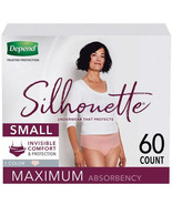 Depend Silhouette Incontinence Underwear for Women, Pink Small oprn bag ... - $33.49 CAD