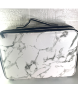 Marble Makeup Case Travel Makeup Train Case Organizer Cosmetic Bag Portable - £17.40 GBP
