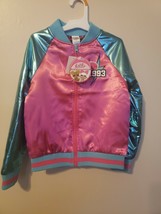 LOL Surprise Girls Pink Turquoise Shiny Bomber Jacket Coat 1993 NEW Small 6-6X - £17.04 GBP