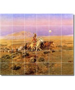 Charles Russell Western Painting Ceramic Tile Mural BTZ07792 - $410.31 CAD+