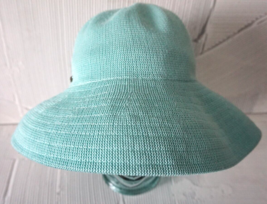 Scala Collezione Turquoise Knitted Acrylic Floppy Sun Hat Adjustable Womens - £22.99 GBP