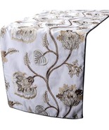 Creamy Blooms - Ivory Cotton Decorative Table Runners - $66.59+