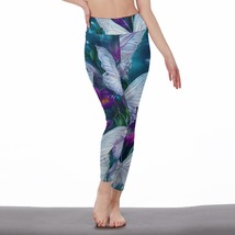 Blue and Purple Butterflies Women&#39;s Leggings Size S-5XL Available - £23.59 GBP