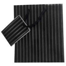 Ozcorp Medium Pinstripe Gift Bag (Black/Silver) - £24.17 GBP