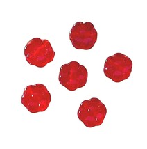 50 Preciosa Czech Glass Siam Red 6x3.5mm Flat Round Flower Coin Disc Beads - $4.99