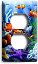 Exotic Tropical Sea Coral Clown Fish Aquarium Outlet Wall Plate Room Home Decor - £7.20 GBP