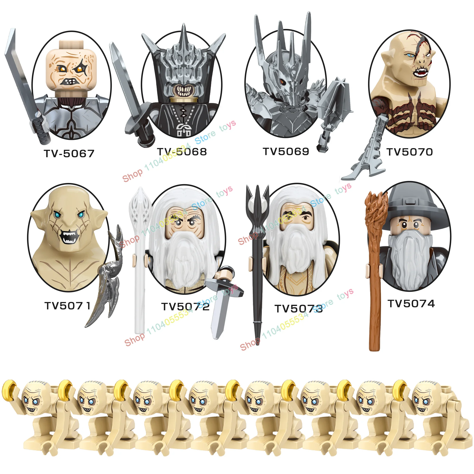 Novel Movie Series Warrior Sauron Azog Gandalf Action Minifigures Toys T... - £15.83 GBP