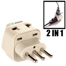 NEW OREI Universal 2 in 1 Plug Adapter Type N for Brazil, High Quality, CE - £6.36 GBP