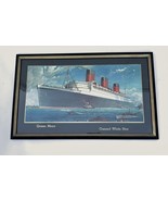 Queen Mary Cunard Line 1930s Ocean Liner Lithograph Advertising Sign Poster - £780.10 GBP