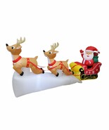 8 Foot Long Christmas LED Inflatable Santa Reindeer Sleigh Sled Yard Dec... - $55.43