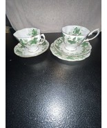 Royal Albert Bone China 5pc Set 2 Teacups 2 Saucers 1 Plate Ivy Lea - £92.99 GBP