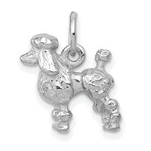 14K White Gold 3D Poodle Charm Jewelry FindingKing 16mm x 13mm - $260.40